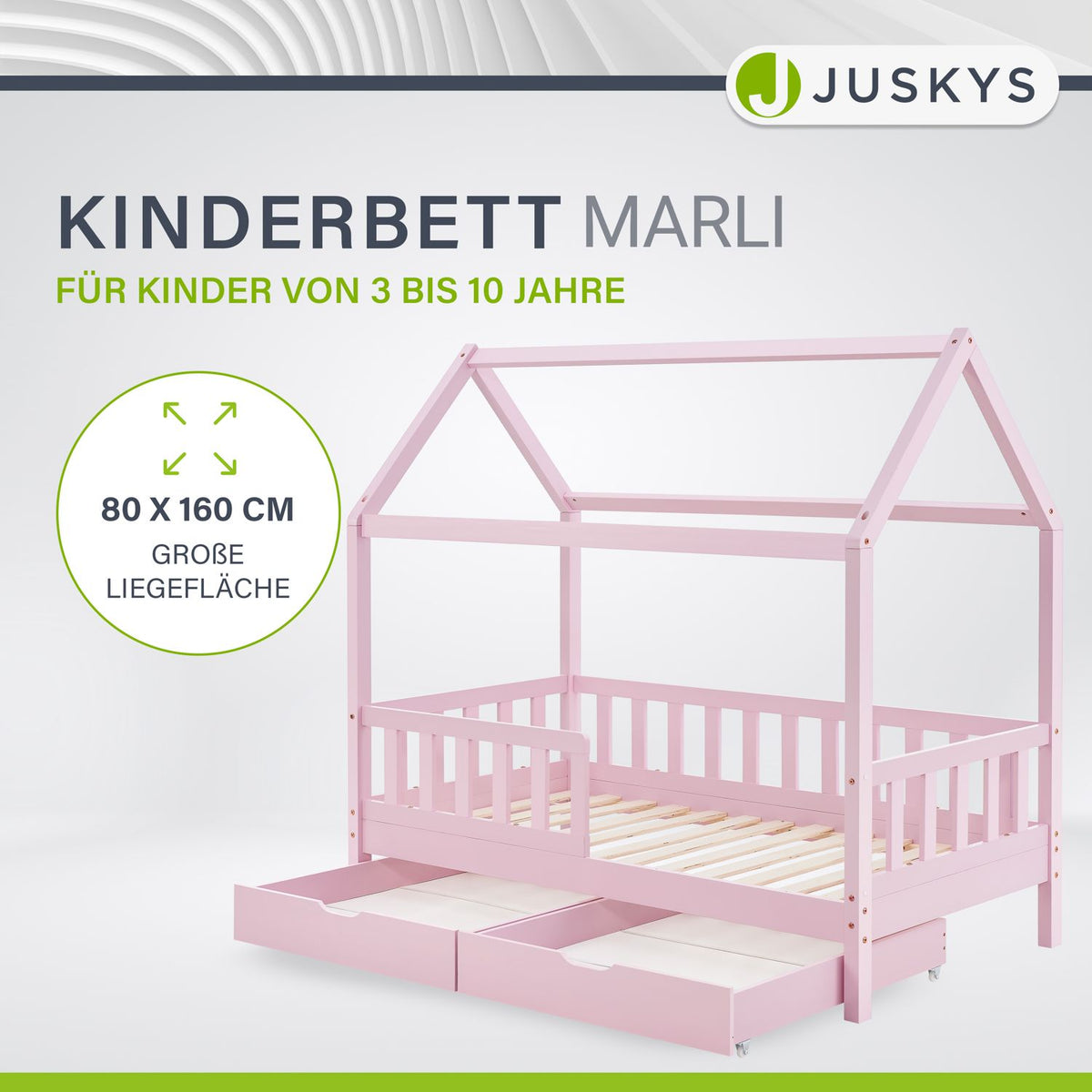Kinderbett Marli 80 x 160 cm mit Bettkasten