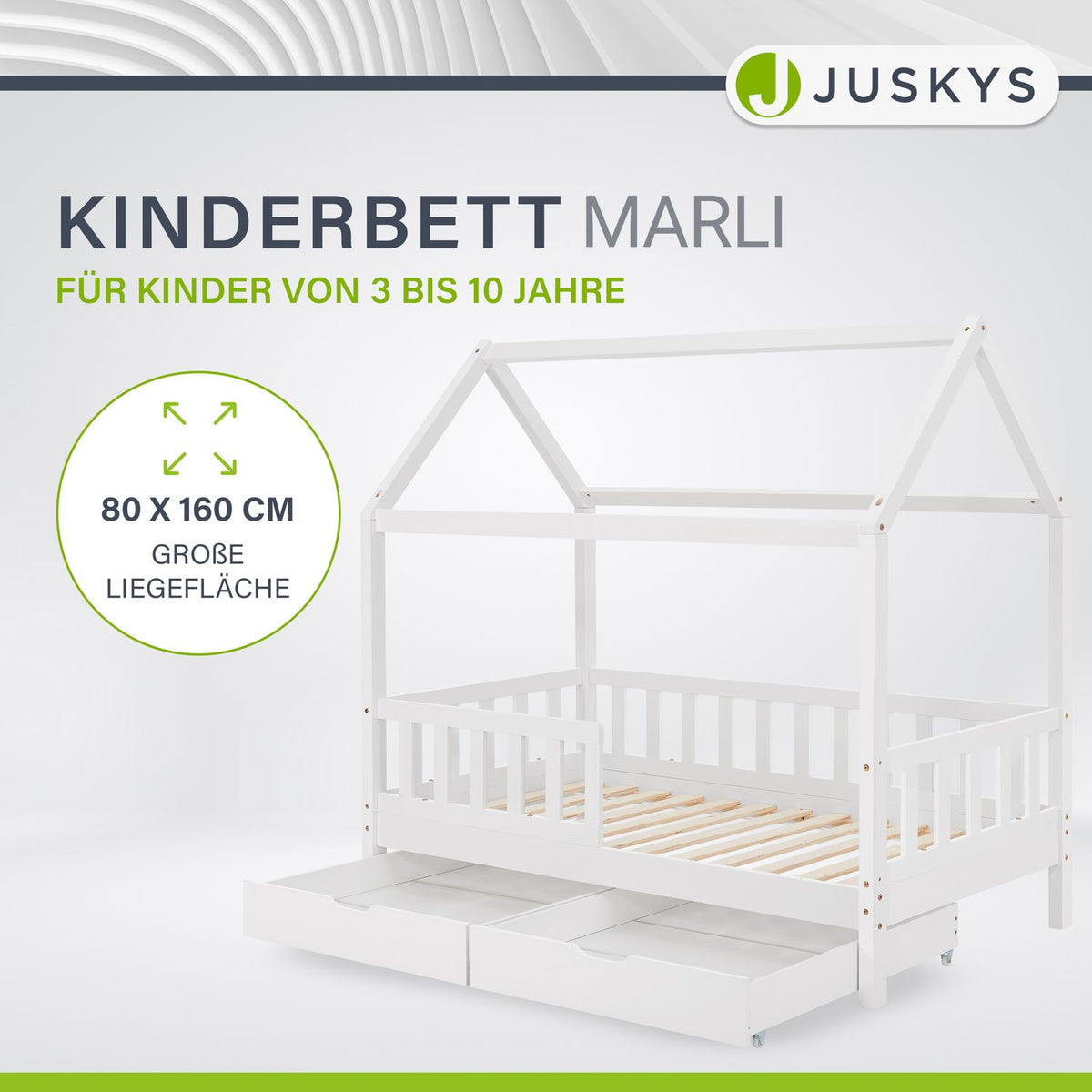 Kinderbett Marli 80 x 160 cm mit Bettkasten