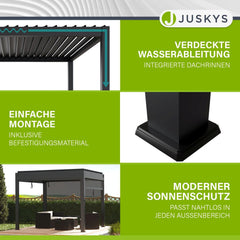 Lamellendach Tahiti 3 x 3 m inkl. 1x Seitenwand 3 m