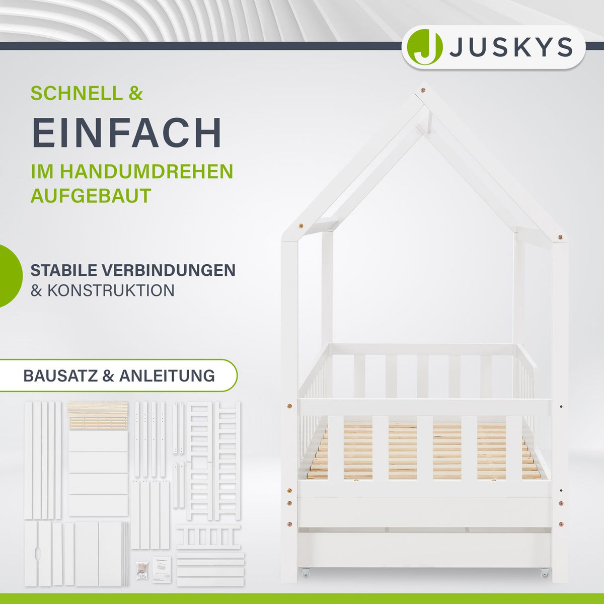Kinderbett Marli 90 x 200 cm mit Bettkasten