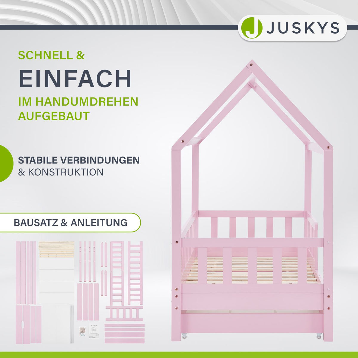 Kinderbett Marli 80 x 160 cm mit Bettkasten