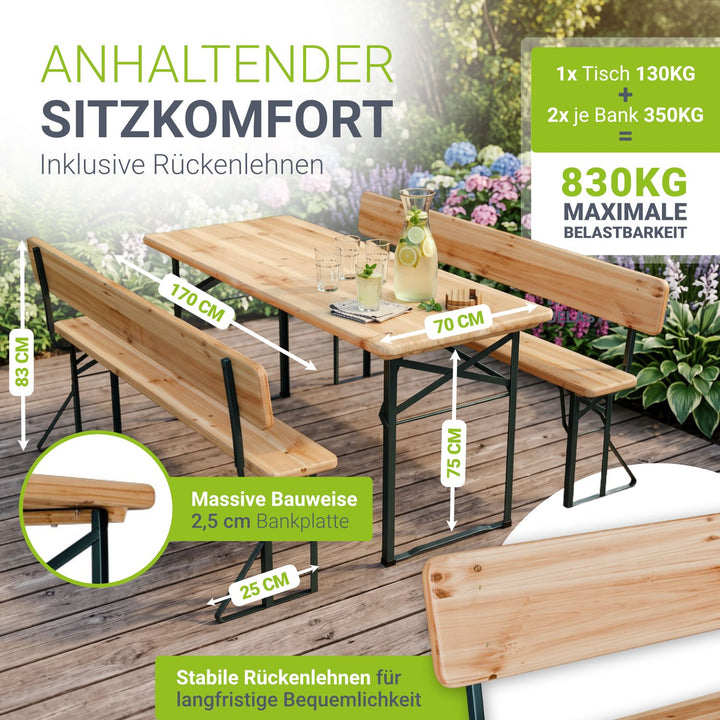 Bierzeltgarnitur Kempten für 6 Personen